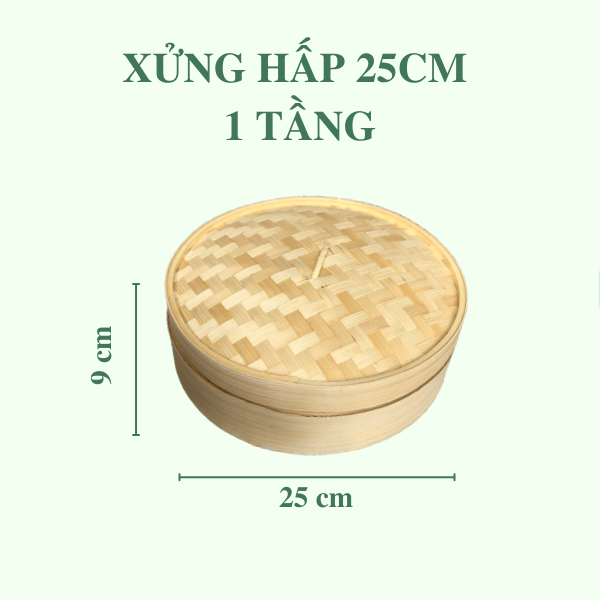 Lồng Hấp Tre, Xửng Hấp Bánh Bao Há Cảo 1 tầng 2 tầng - Bamboo Steamer