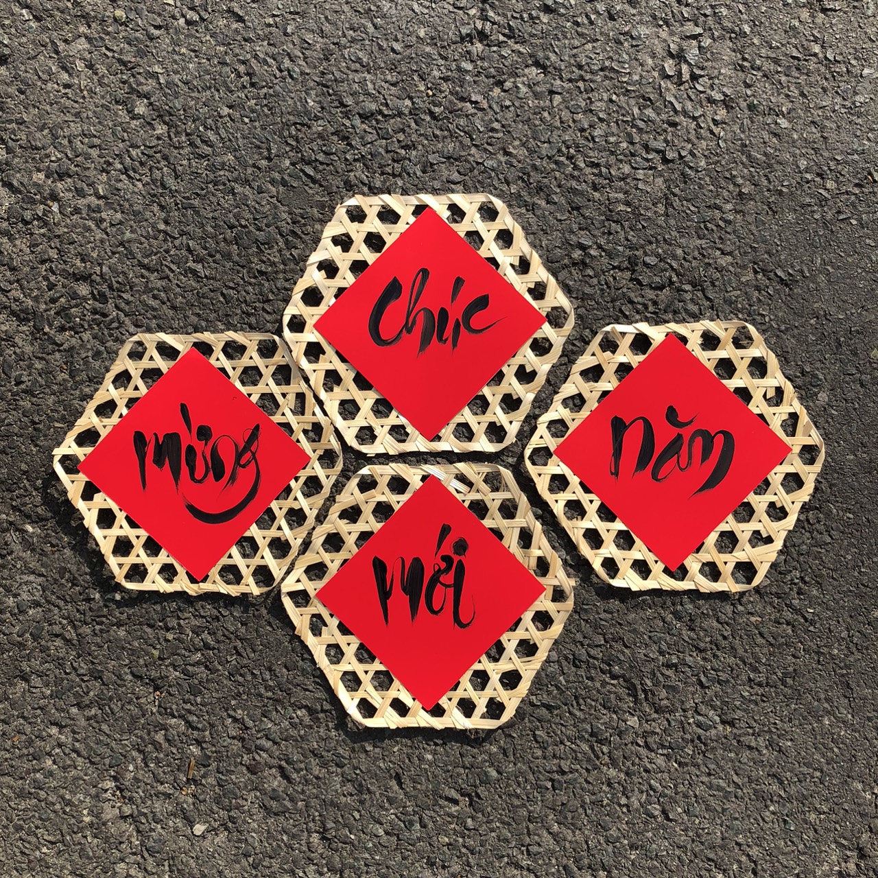 Tấm Treo Trang Trí Tết - Tấm tre treo cửa Tết (nhiều mẫu) - Phên tre, Vỉ tre trang trí, decor