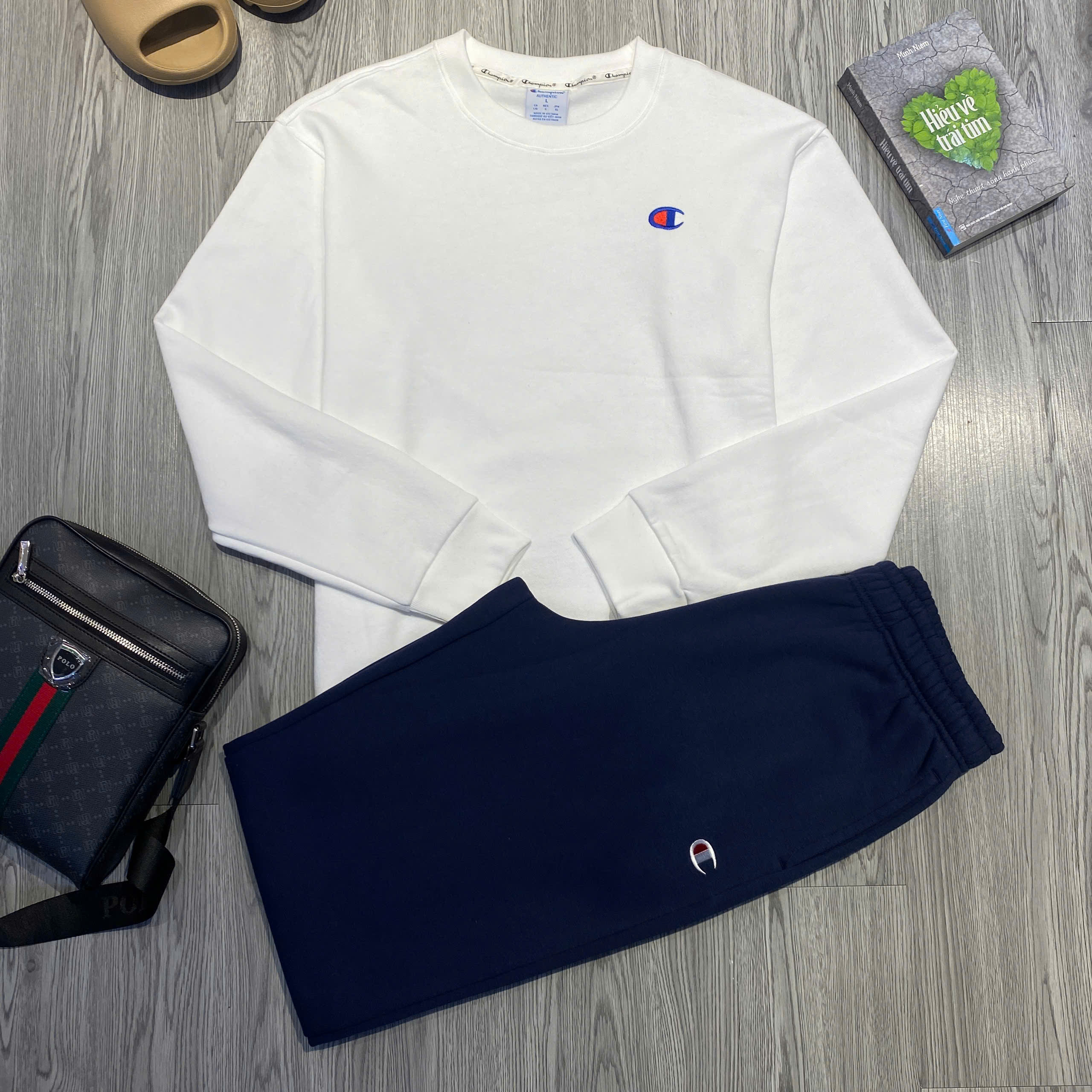 Quần Dài Chính Hãng - Quần Nỉ Bông Champion 'Navy' - GF07-796