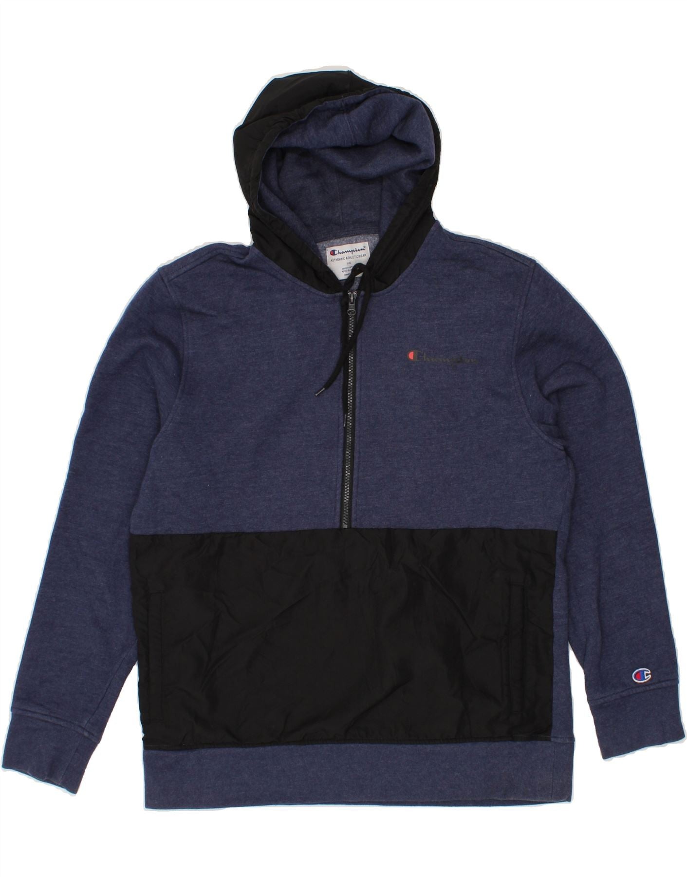 o Hoodie Chính Hãng - Champion Men’s Fleece Lined Hoodie “Navy/Black” - CH-QZ-NV1