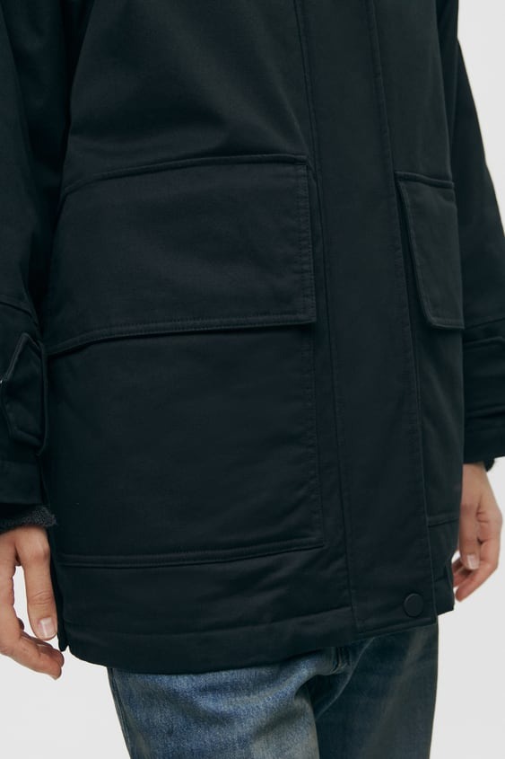 Áo Khoác Chính Hãng - Parka Zara 'Black' - 0518/240