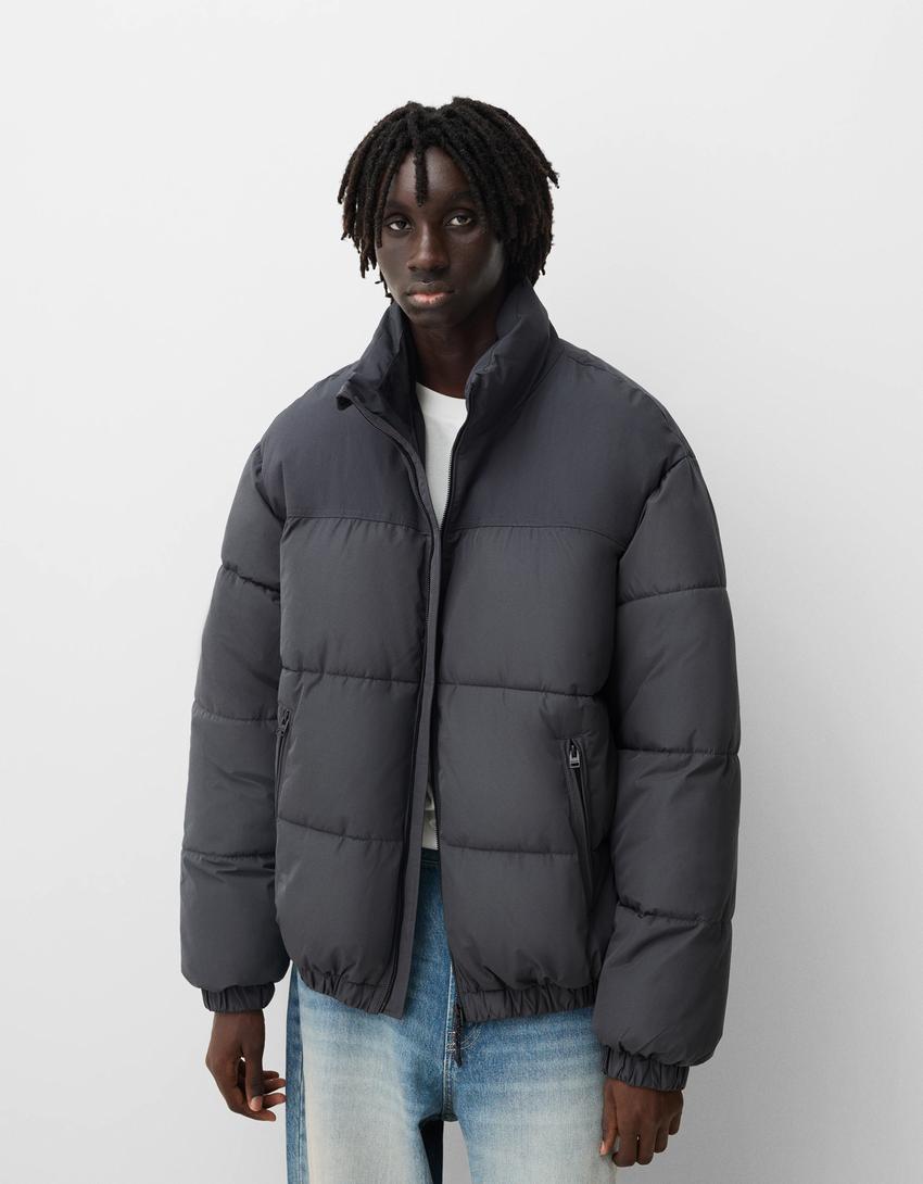 Áo Khoác Chính Hãng - Phao Béo Bershka 2024 ''Grey'' - 6674/085/807
