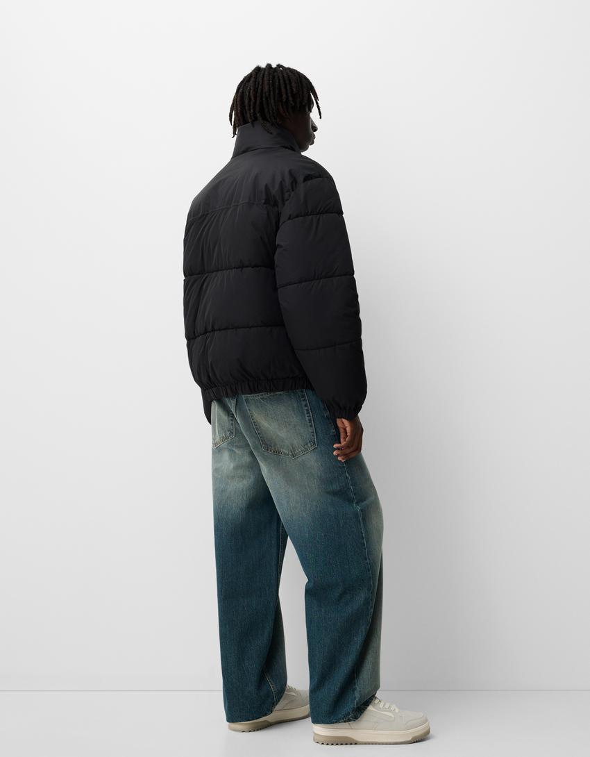 Áo Khoác Chính Hãng - Phao Béo Bershka 2024 ''Black'' - 6674/085/800