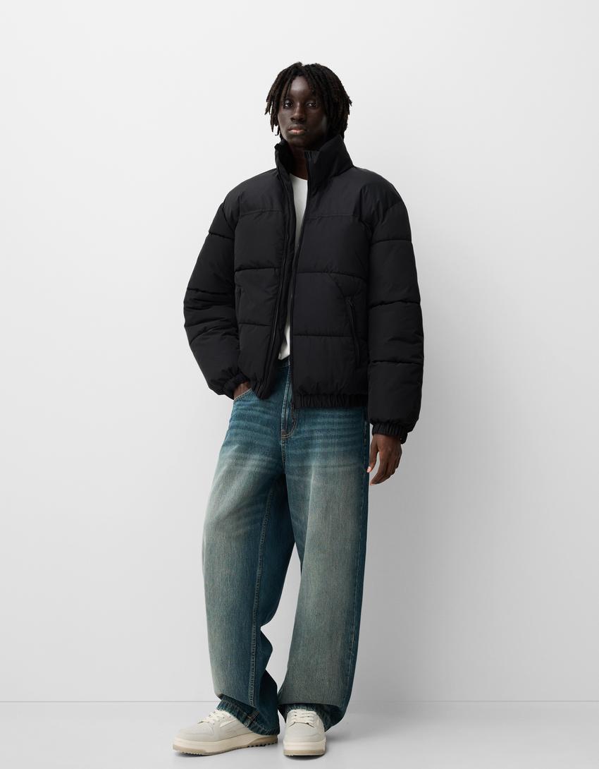 Áo Khoác Chính Hãng - Phao Béo Bershka 2024 ''Black'' - 6674/085/800