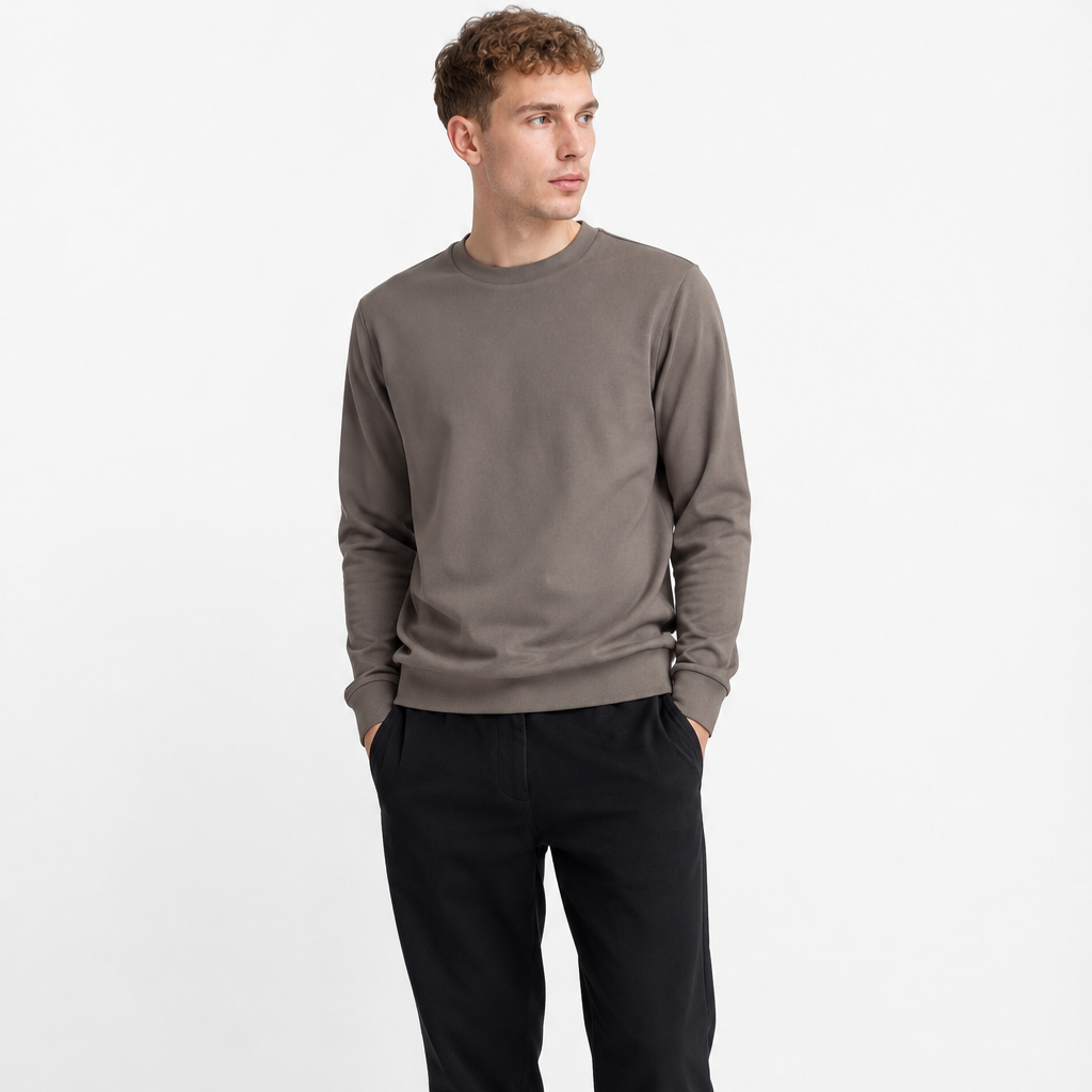 Áo Sweater Chính Hãng - Uniqlo Relaxed Fit Crew Neck Pullover Sweatshirt 