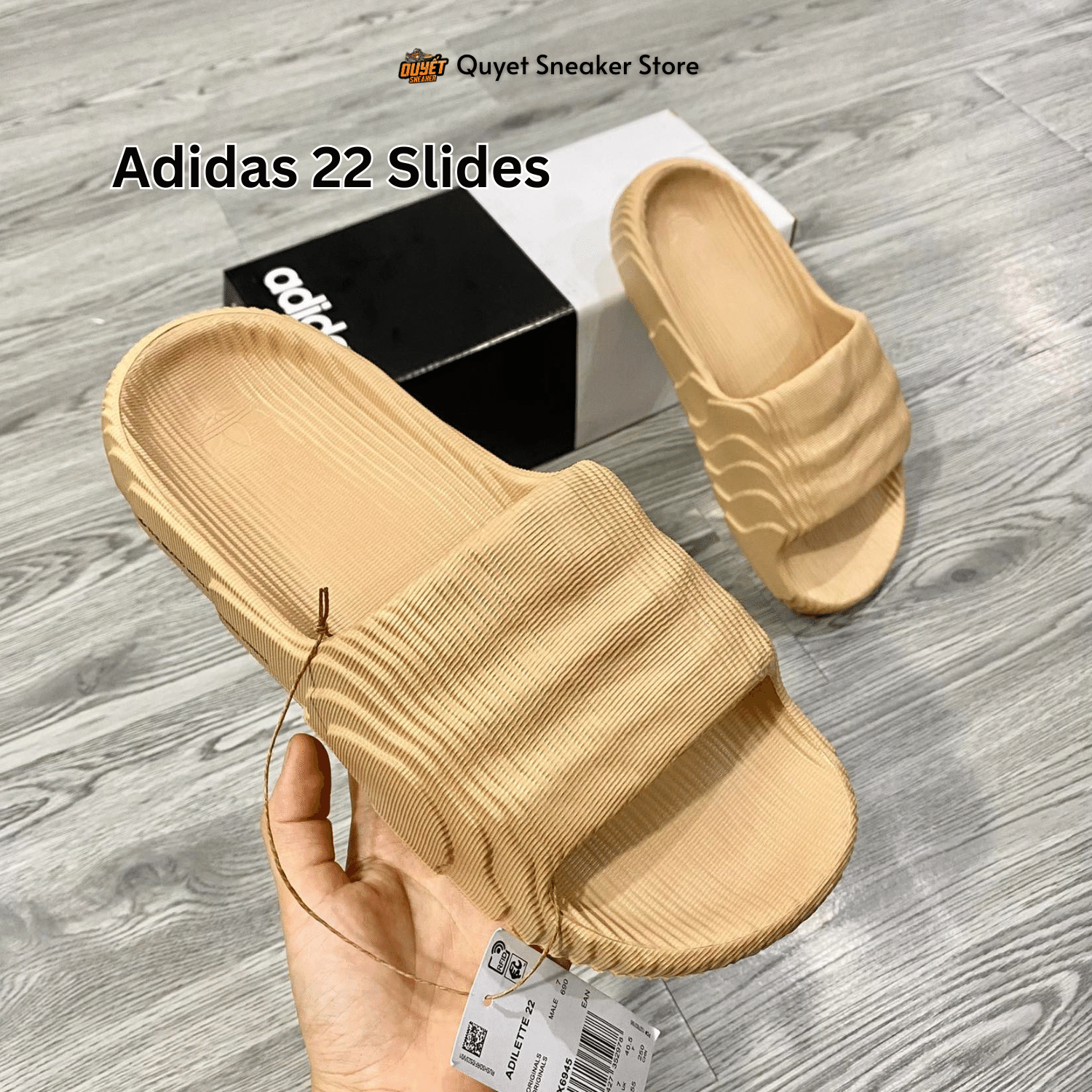Dep uc Chinh Hang Adidas Adilette 22 Slides Brown GX6945