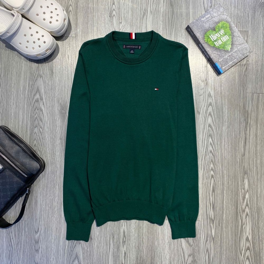Áo Sweater Chính Hãng - Áo Len Tommy Hilfiger 'Dark Green' - 78J8222-05