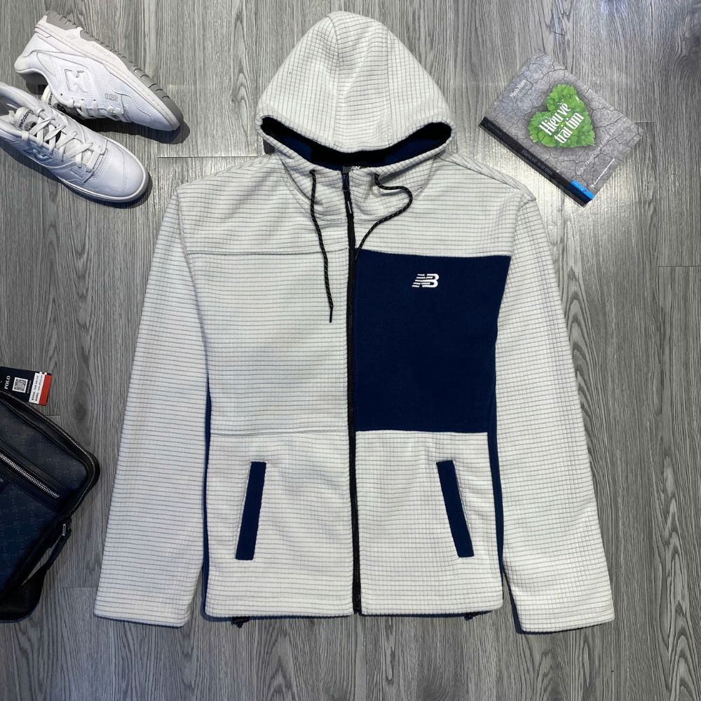Áo Khoác Chính Hãng - New Balance Men’s Hoodie Jacket Dark Grey/Navy - NB471390