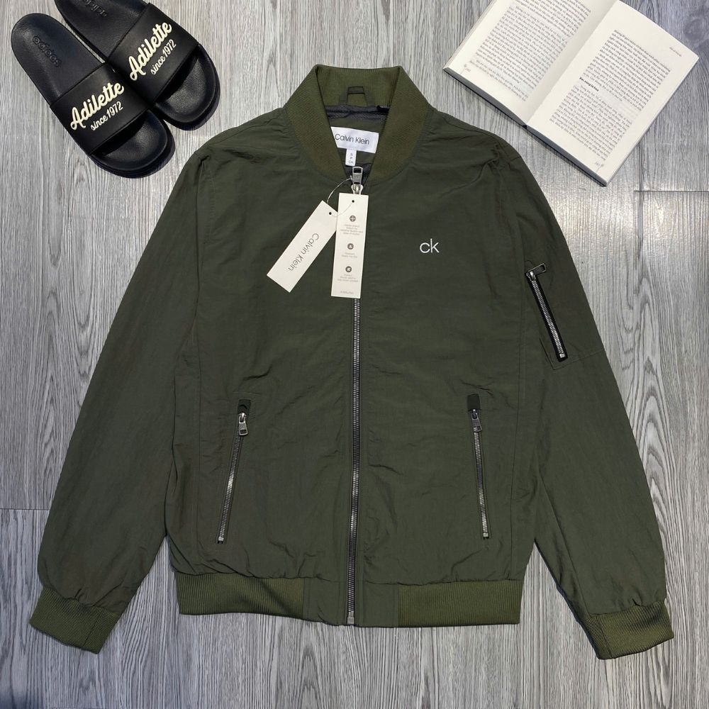 Áo Khoác Chính Hãng - CALVIN KLEIN Solid Full Zip Bomber Jacket Men's 
