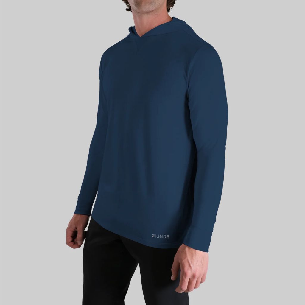 Áo Hoodie Chính Hãng - 2UNDR Luxury Long Sleeve Hooded Tee “Pacific Navy” - 2UNDR-PNAVY