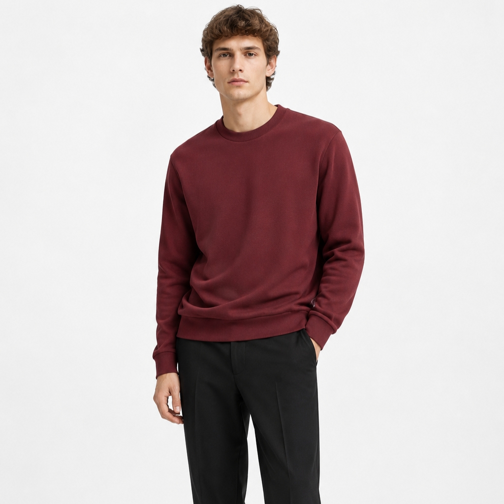 Áo Sweater Chính Hãng - Uniqlo Relaxed Fit Crew Neck Pullover Sweatshirt 