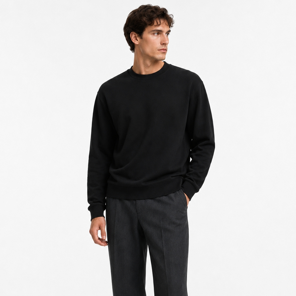 Áo Sweater Chính Hãng - Uniqlo Relaxed Fit Crew Neck Pullover Sweatshirt 