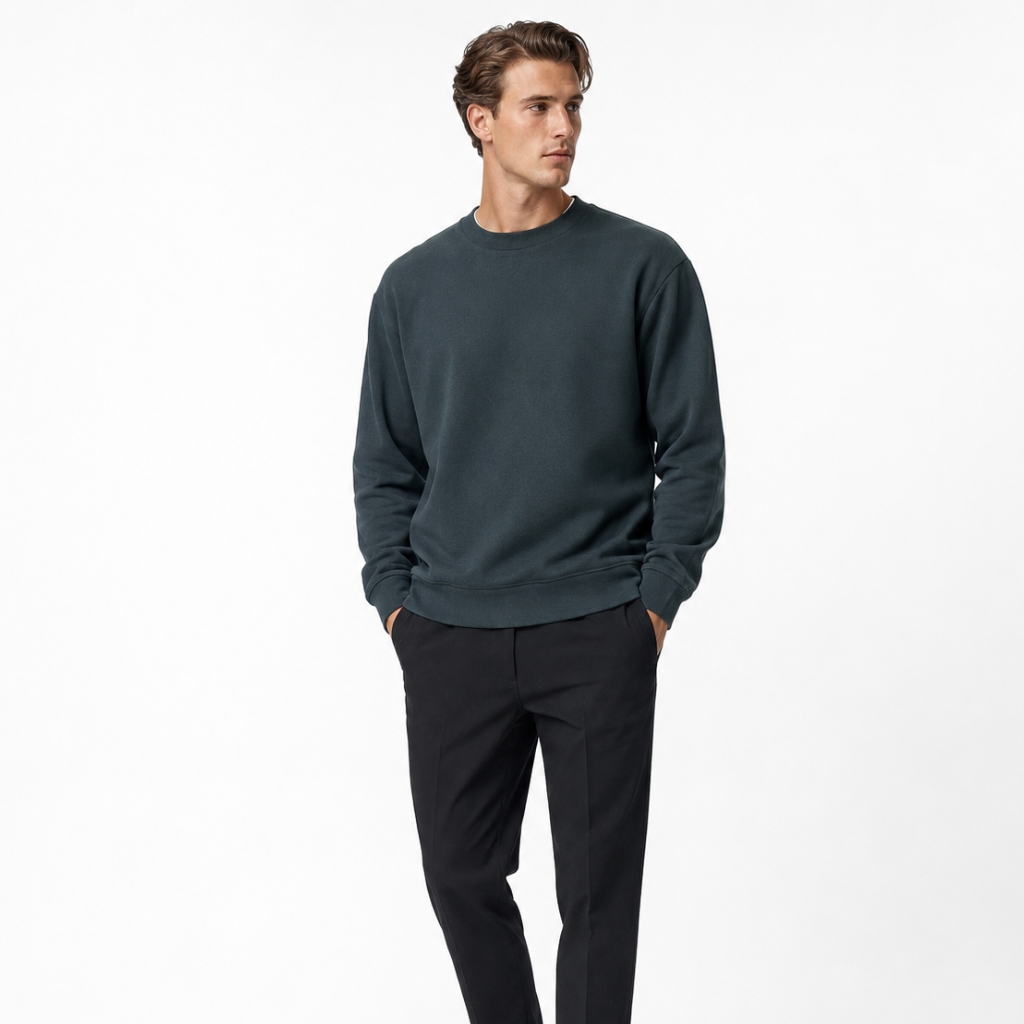 Áo Sweater Chính Hãng - Uniqlo Relaxed Fit Crew Neck Pullover Sweatshirt 