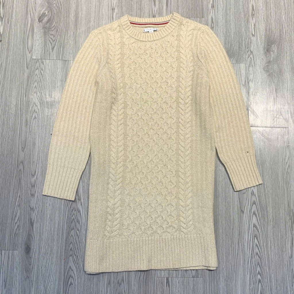 Váy Nữ Chính Hãng - Tommy Hilfiger Shimmer Cable Knit Sweater Dress - 7617076675167
