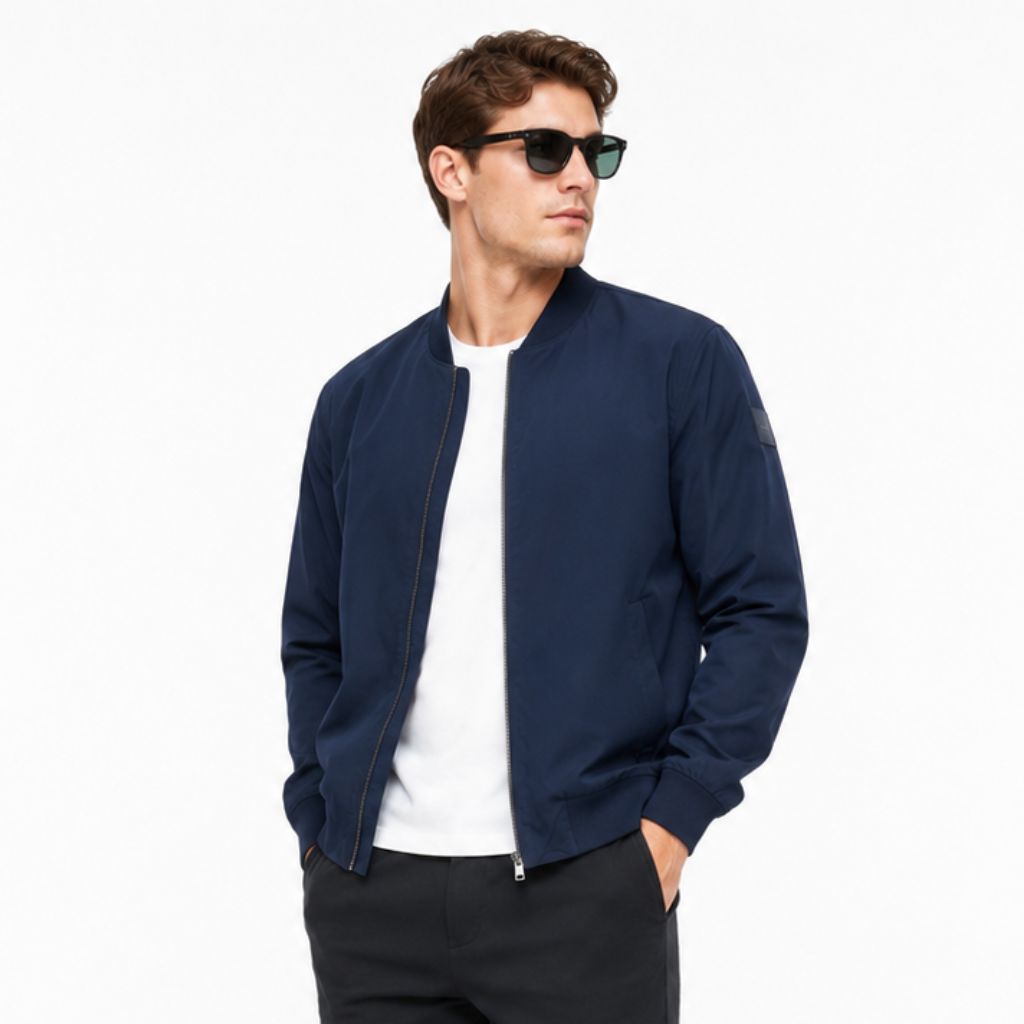 Áo Khoác Chính Hãng - Calvin Klein Men's Lightweight Bomber Jacket ‘Navy’ - C24037AZ-NAY