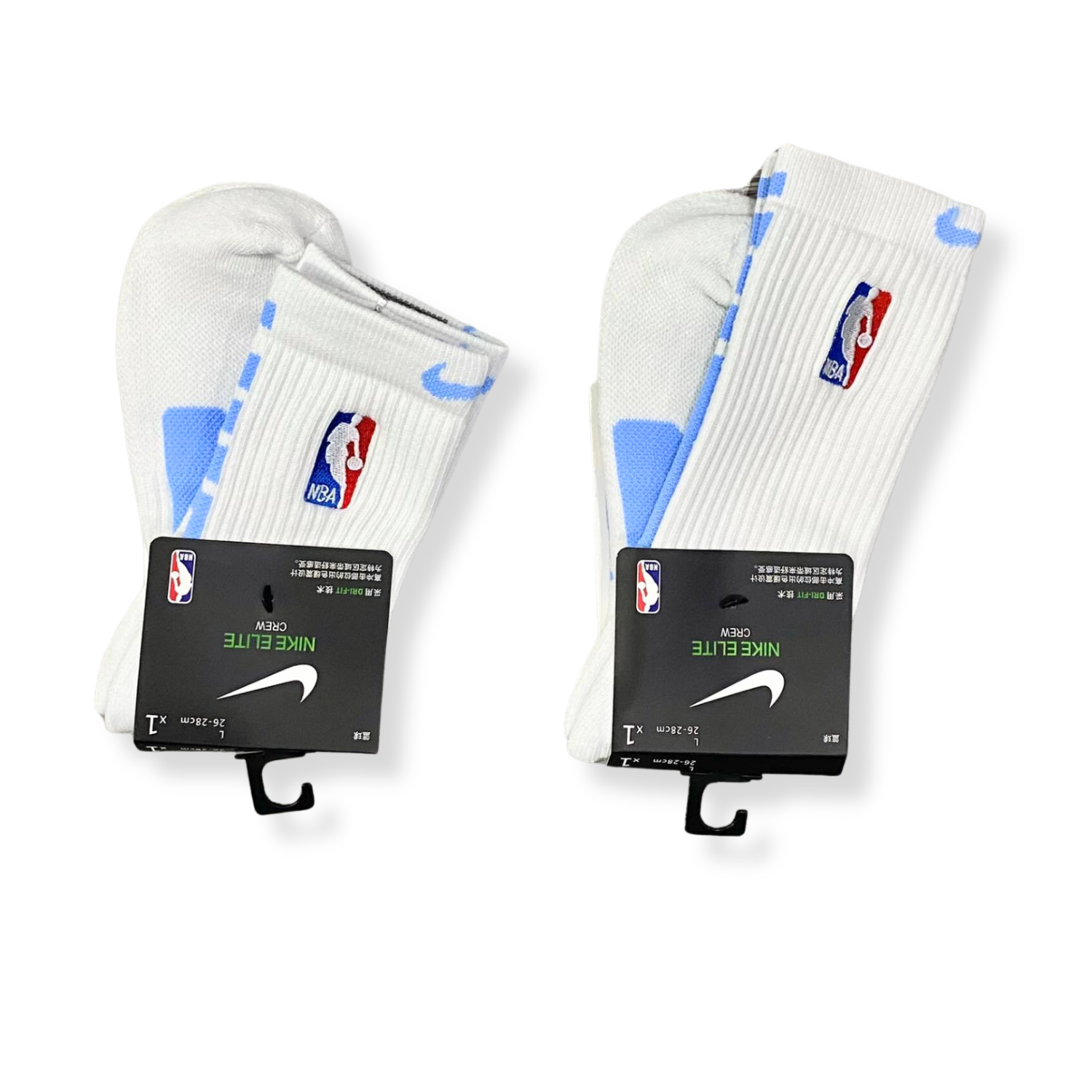 Phụ Kiện Chính Hãng - Tất Bóng Rổ Nike Training NBA  Elite Crew 'Trắng/Xanh' (1 đôi) - SX7588-06