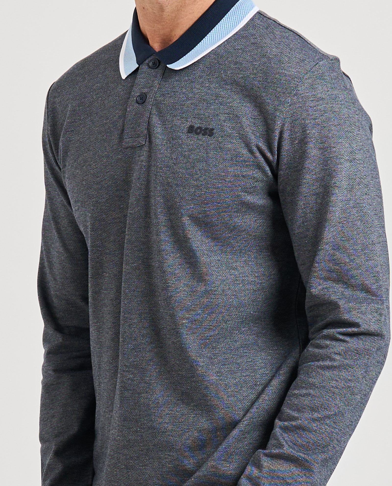 Áo Sweater Chính Hãng - Hugo BOSS Paddy Polo Shirt Long Sleeve ''Grey/Blue'' - 50544845-404