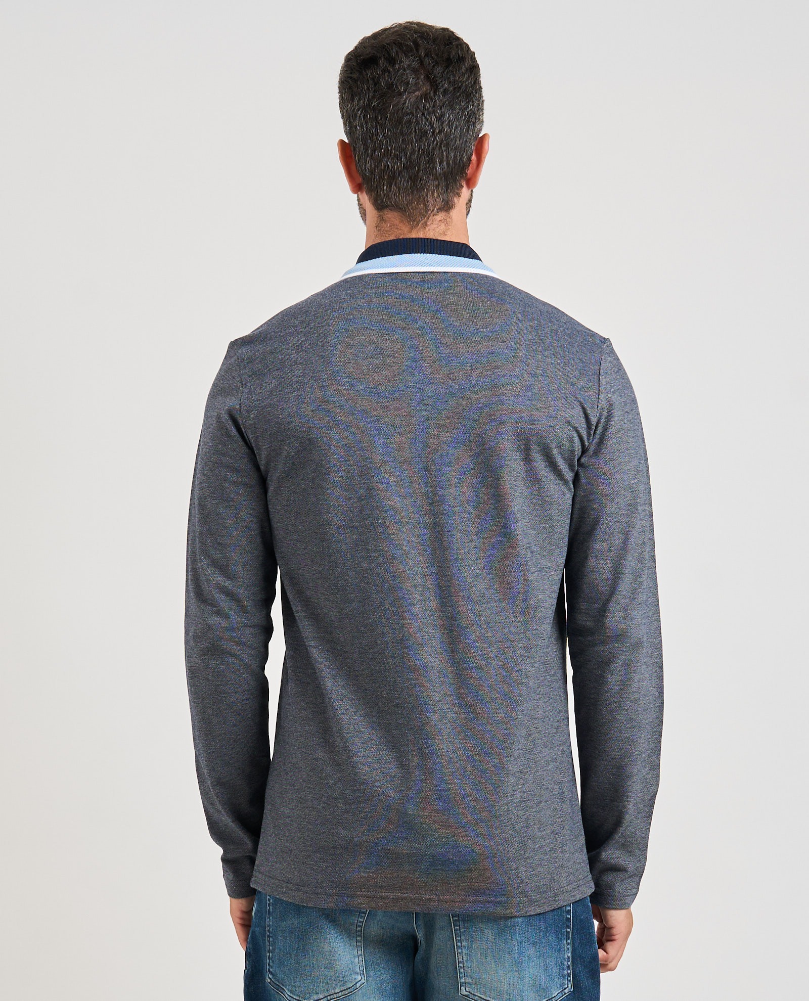 Áo Sweater Chính Hãng - Hugo BOSS Paddy Polo Shirt Long Sleeve ''Grey/Blue'' - 50544845-404