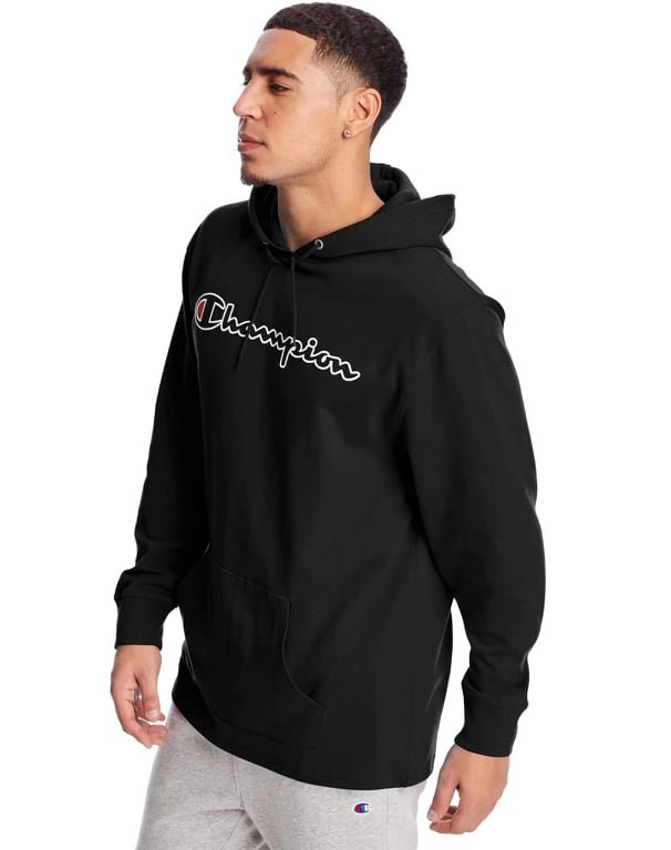 ÁO HOODIE CHÍNH HÃNG - Champion Men's Midweight Hoodie Pullover - 'Black' T4177-003