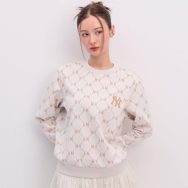 Áo Sweater Chính Hãng - MLB Sweatshirts Jacquard Dia Monogram NY Cream - 3AMTM0141-50CRS