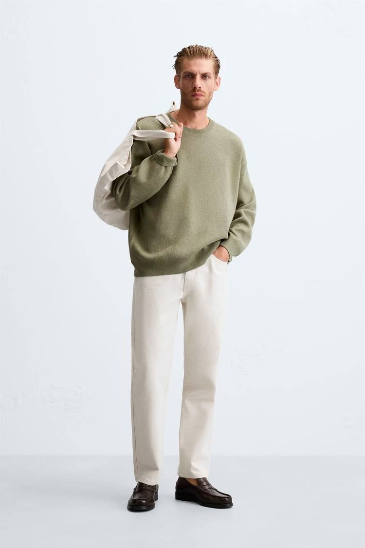 Áo Sweater Chính Hãng - Zara Len Textured Cotton Green - SZR-400