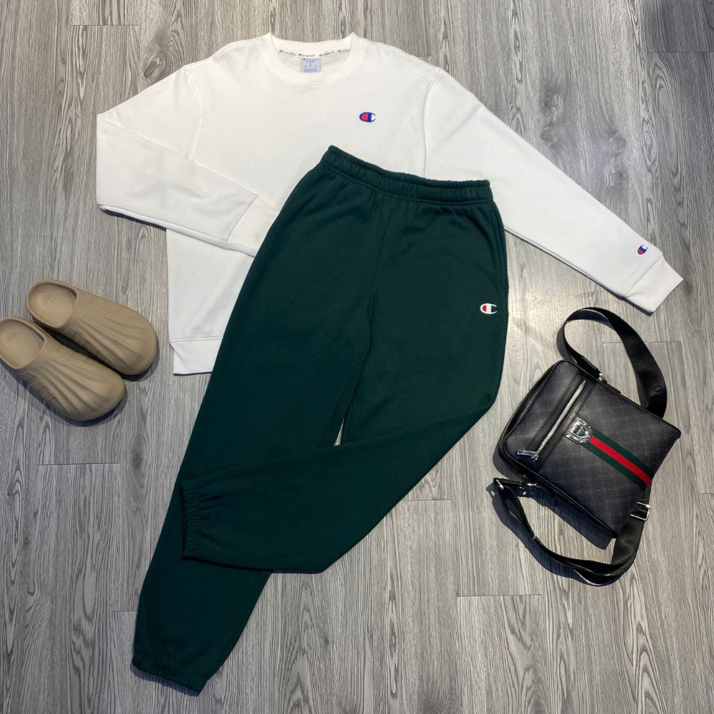 Quần Dài Chính Hãng - Quần Nỉ Bông Champion 'Dark Green' - GF07-640