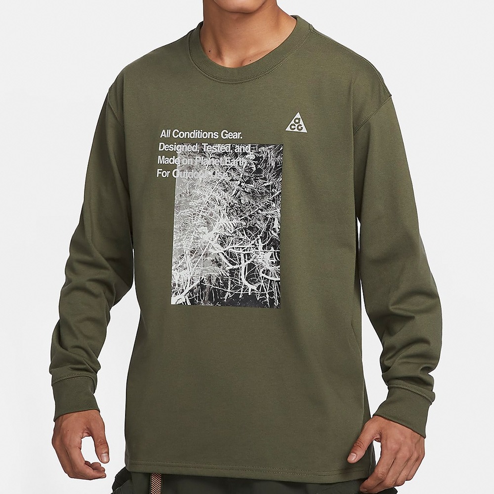 Áo Sweater Chính Hãng - Nike ACG Men's Military Green Graffiti Long-Sleeve Top 