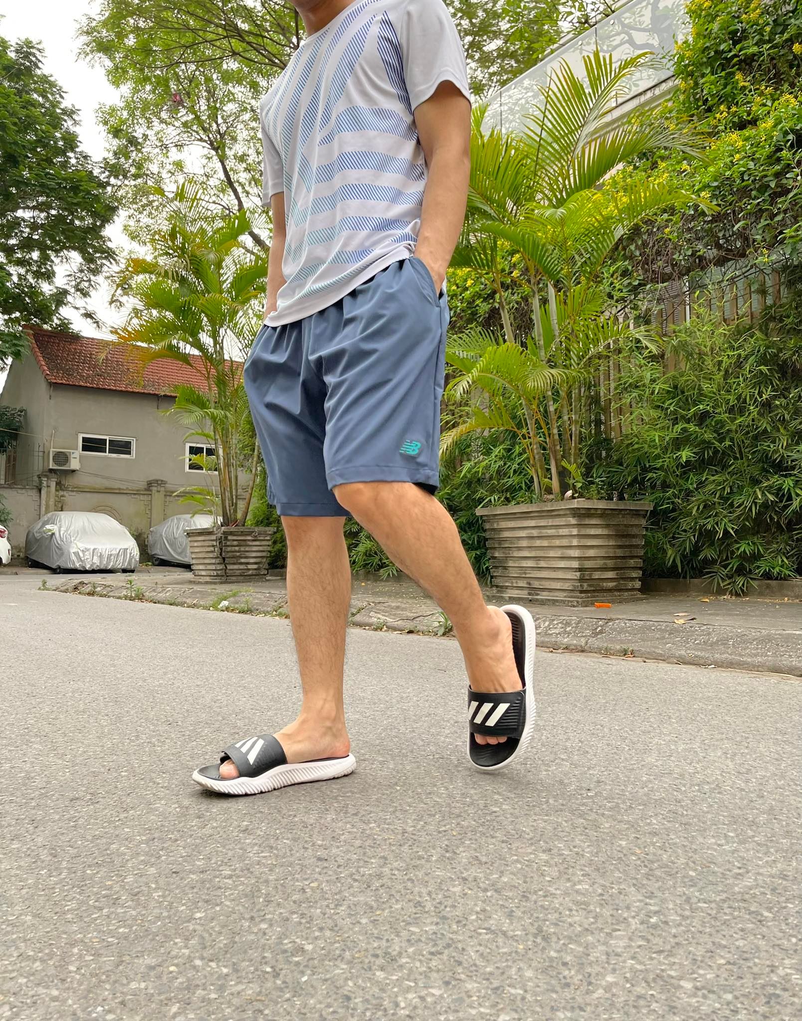 Quần Short - NewBalance Men's 9 inch Tenacity Woven Logo Short - 'Blue'