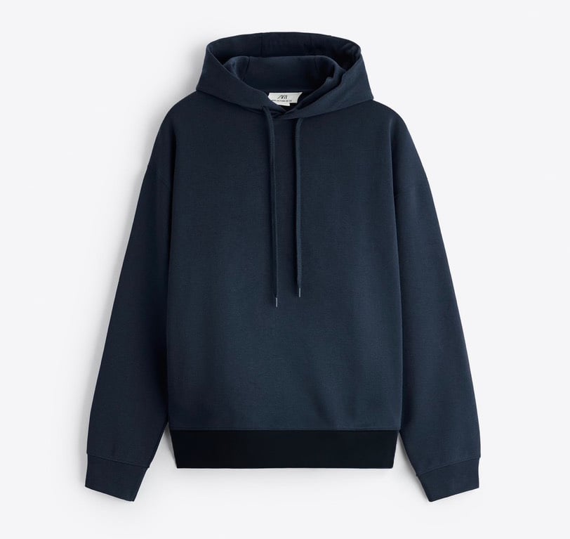 Áo Hoodie Chính Hãng - Zara Men Basic 'Navy/Black' Bo Chun Đen - 0822/15