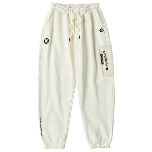 Bộ Thể Thao Chính Hãng - Life Work Dumble Pocket Sweatshirt Jogger Pants White -  LW224MT120