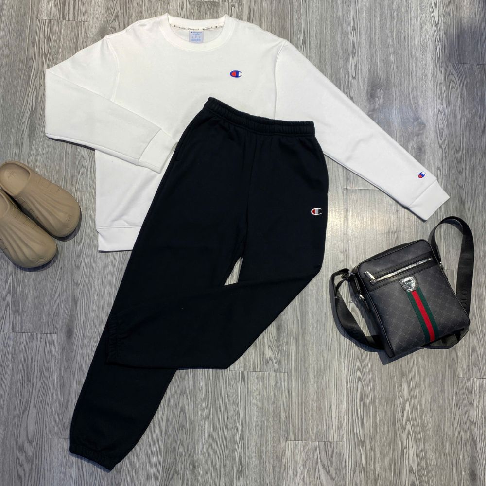 Quần Dài Chính Hãng - Quần Nỉ Bông Champion 'Black' - GF07-890