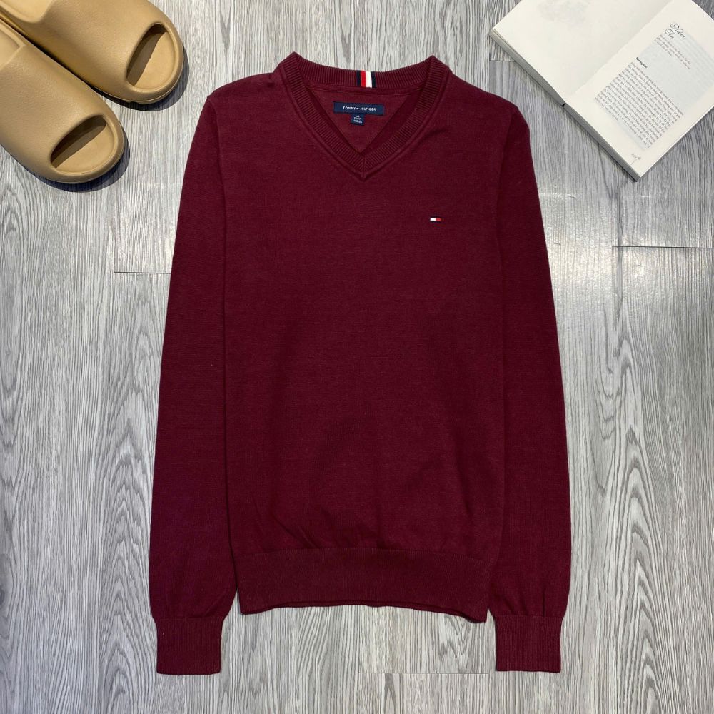 Áo Sweater Chính Hãng - Tommy Hilfiger V-neck Regular Fit 