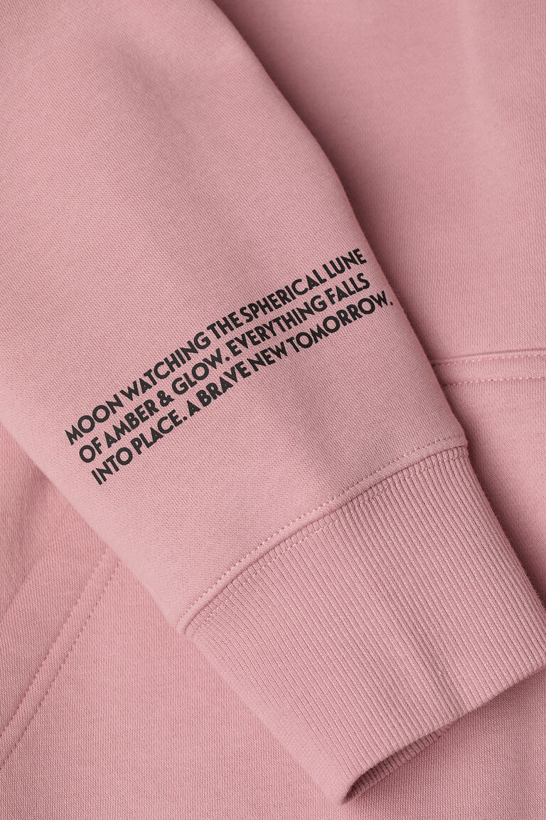 Áo Hoodie Nỉ Nam Nữ HM Printed Hooded- Light 'Pink' - 273628