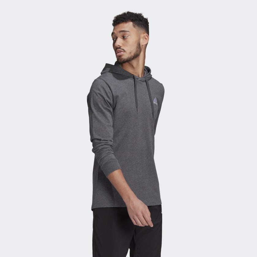Adidas Men's Essentials Small Logo Pullover Hoodie - 'Grey' GV0248