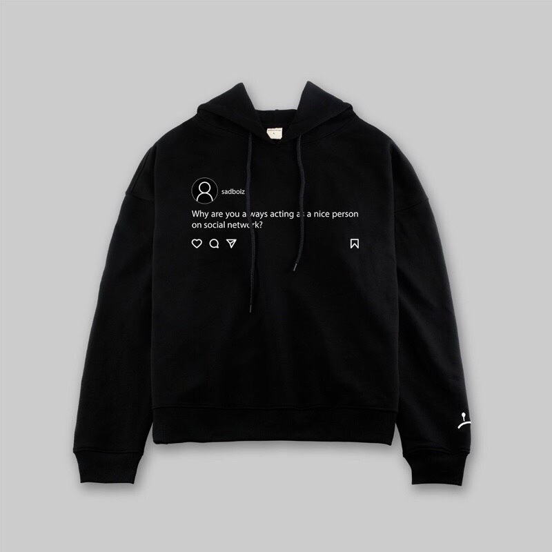 Áo Hoodie Chính Hãng -  Áo Hoodie Sadboizaintcry Sadtagram 'Black' - AHSS-001