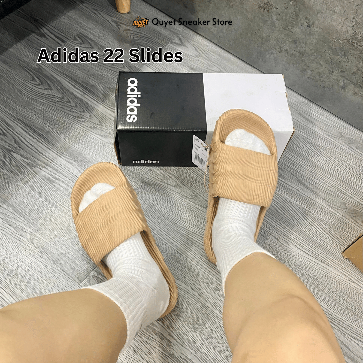 Dép Chính Hãng - Adidas Adilette 22 Slides Brown - GX6945