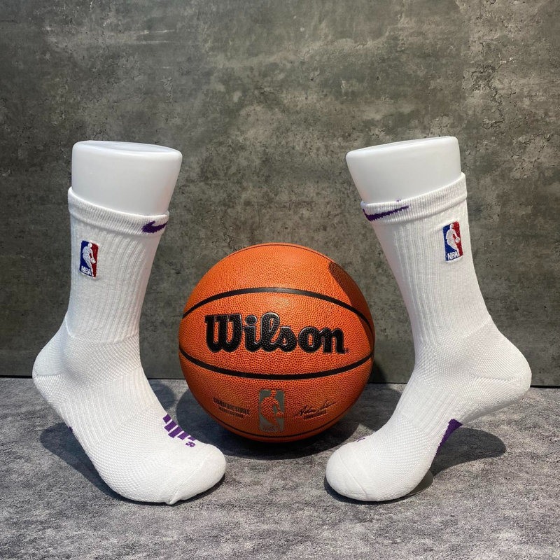 Phụ Kiện Chính Hãng - Tất Bóng Rổ Nike Training NBA  Elite Crew 'Trắng/Tím' (1 đôi) - SX7588-04