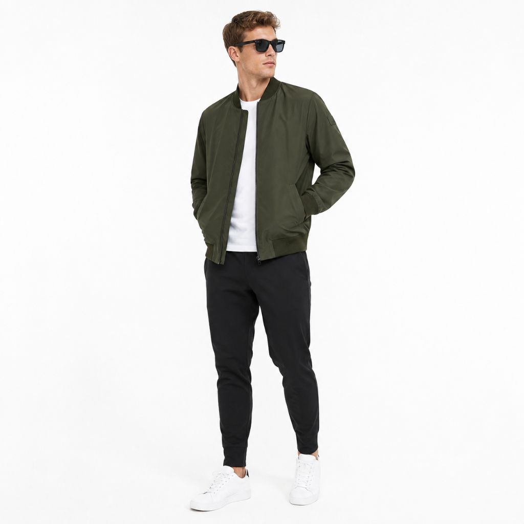 Áo Khoác Chính Hãng - Calvin Klein Men's Lightweight Bomber Jacket ‘Olive’ - C24037AZ