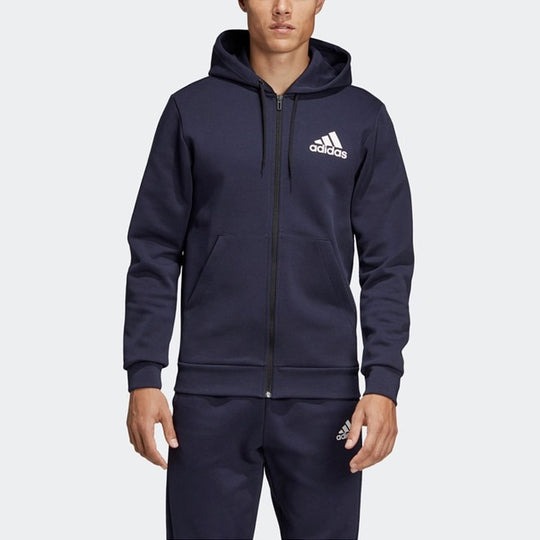 Áo Hoodie Nam Chính Hãng - Áo adidas Thun Sports Knit Jacket Blue - DX2492