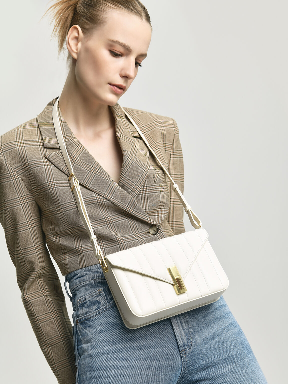 PHỤ KIỆN CHÍNH HÃNG - TÚI NỮ PEDRO Margot Leather Panelled Shoulder Bag 