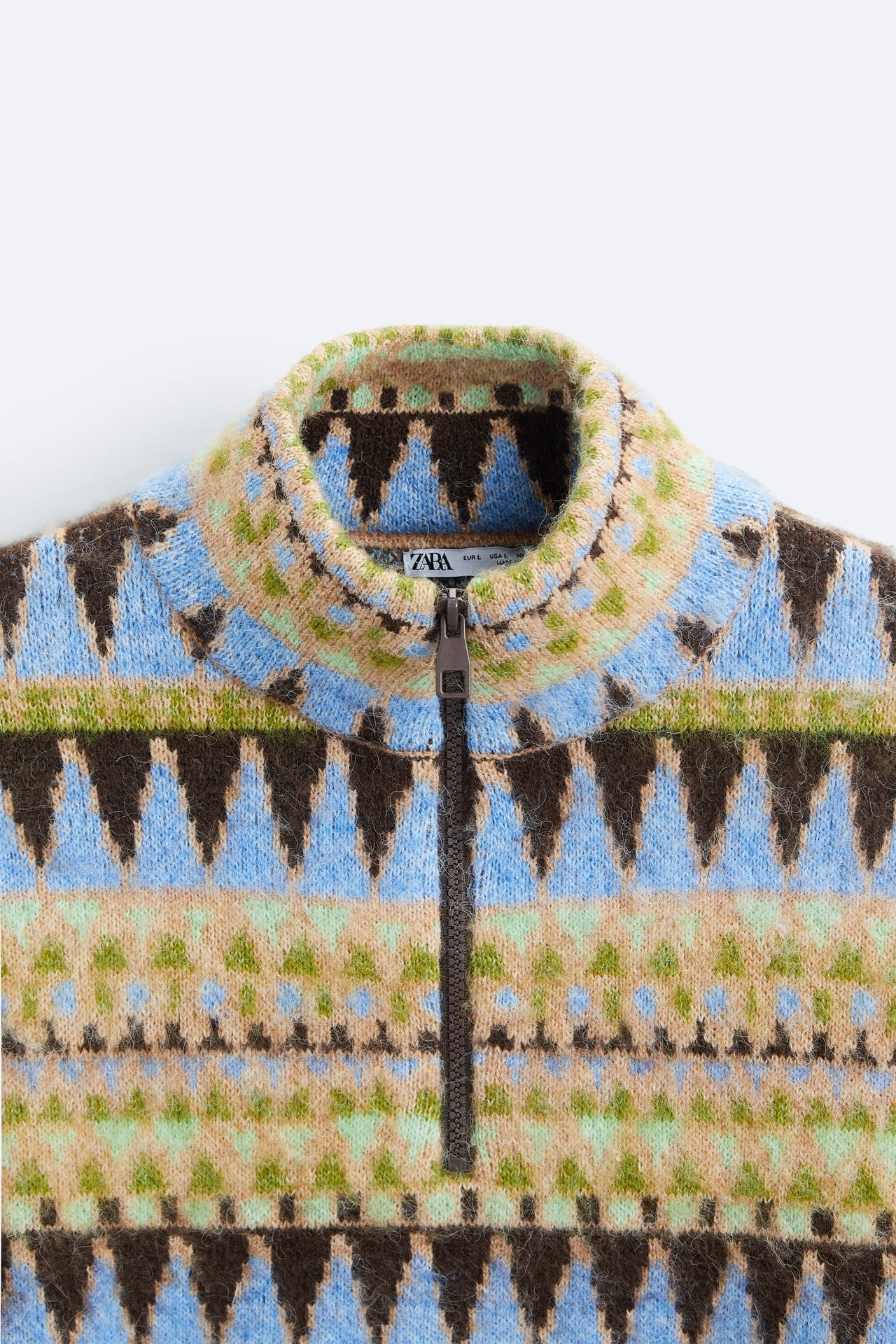 Áo Sweater Chính Hãng - Áo len Zara Geometric Jacquard 