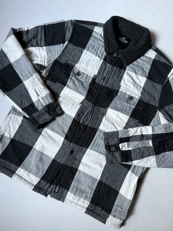 Áo Khoác Chính Hãng - Hollister Sherpa-Lined Flannel Shirt Jacket - HOLIS01