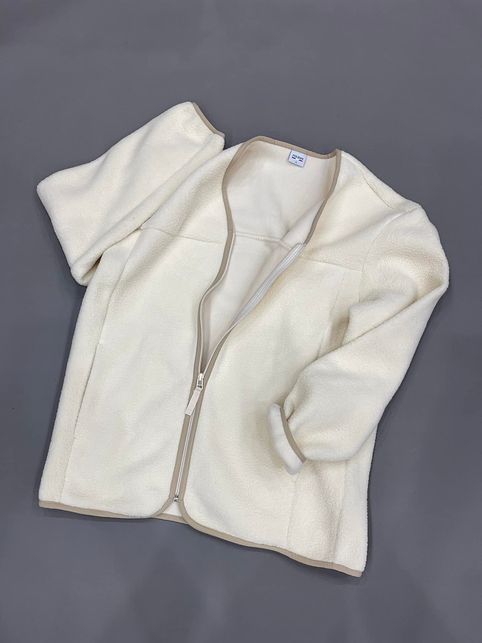 ÁO CARDIGAN - LÔNG CỪU POLHAM CREAM - PHA1TC3200B