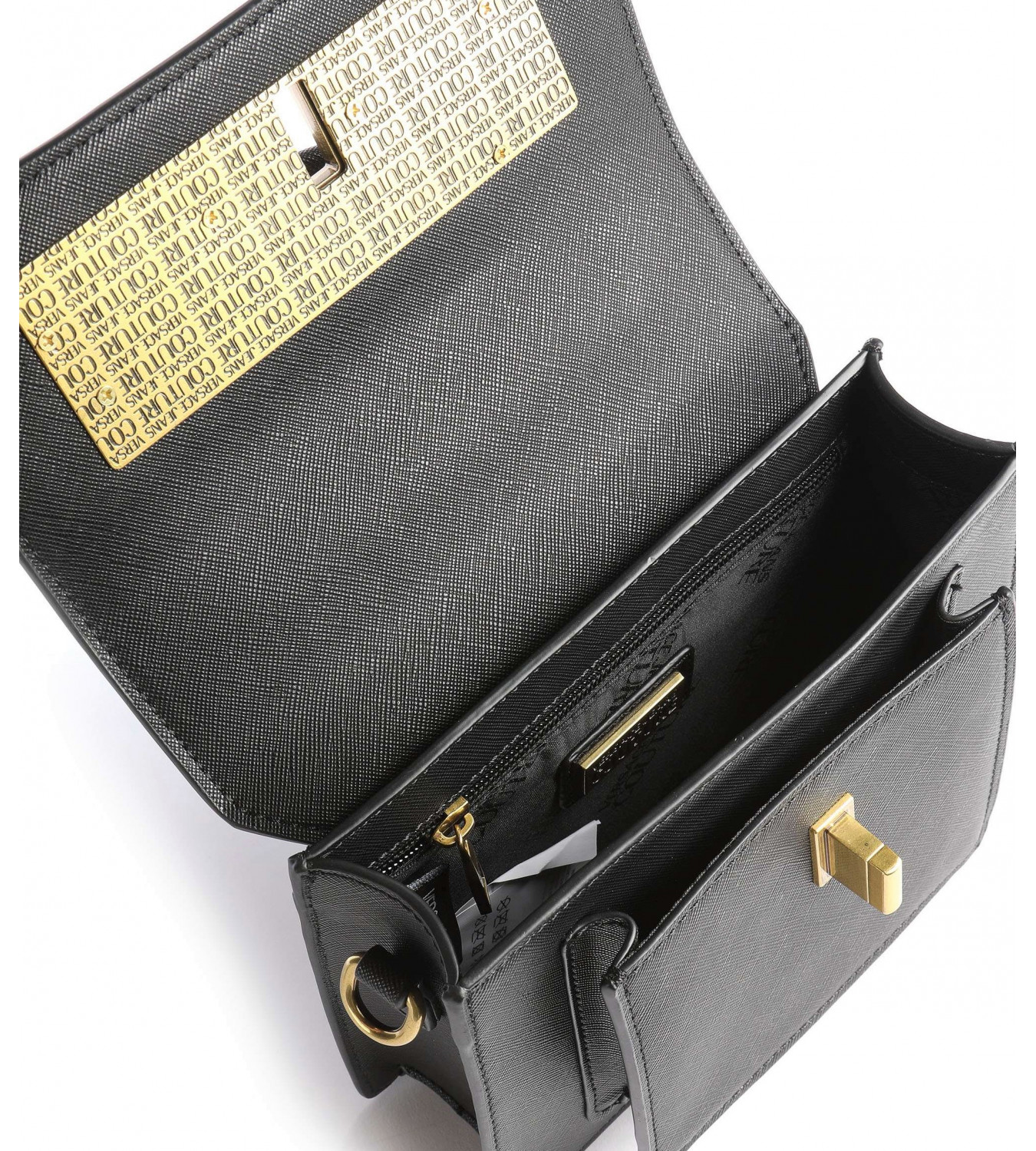 PHỤ KIỆN CHÍNH HÃNG - Túi Nữ Versace Jeans Couture Fall Winter Logo Lock Bag in Black - 71VA4BL4-71879-899