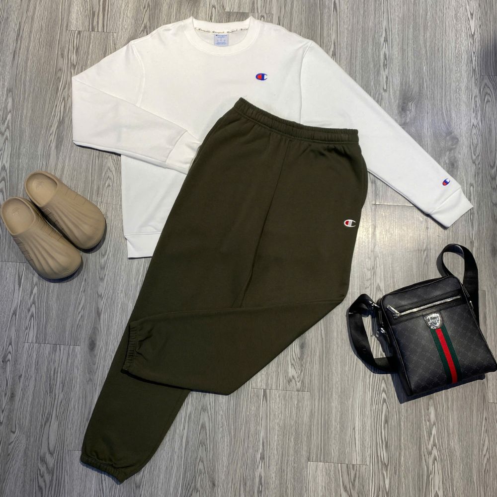 Quần Dài Chính Hãng - Quần Nỉ Bông Champion 'Moss Green' - GF07-346