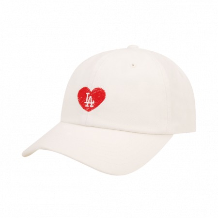 Phụ Kiện Chính Hãng - Mũ Lưỡi Trai MLB Heart Logo LA 'White' - 32CPUB111-07L