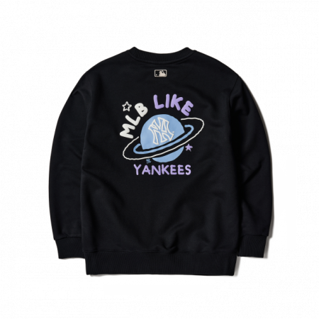 Áo Sweater Chính Hãng - MLB Planet Overfit Sweatshirt New York Yankees 'Black' - 3AMTL0114 - 50BKS