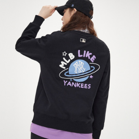 Áo Sweater Chính Hãng - MLB Planet Overfit Sweatshirt New York Yankees 'Black' - 3AMTL0114 - 50BKS
