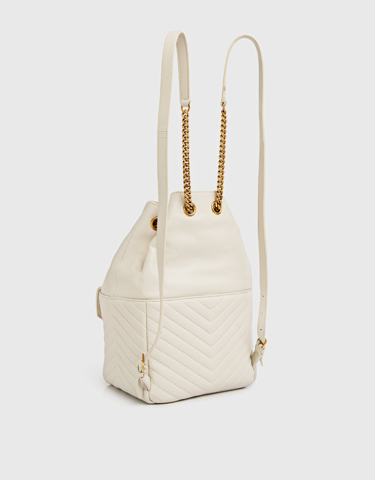 PHỤ KIỆN CHÍNH HÃNG - Balo Saint Laurent Joe Lambskin Gifl Authentic Backpack - 6726091-Cream