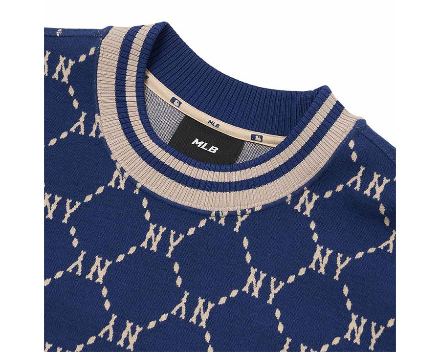 Áo Sweater Chính Hãng - MLB Diamond Monogram Jacquard 